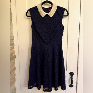 Betsey Johnson lace dress with beaded collar, size 2